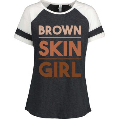 Funny Brown Skin Girl Gift Melanin Queen Juneteenth Enza Ladies Jersey Colorblock Tee