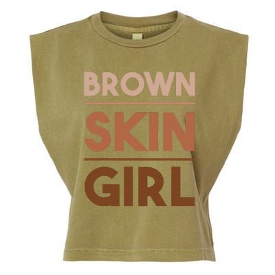 Funny Brown Skin Girl Gift Melanin Queen Juneteenth Garment-Dyed Women's Muscle Tee