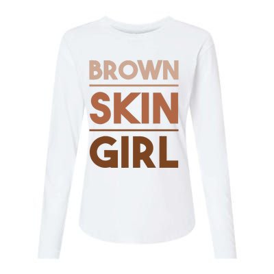 Funny Brown Skin Girl Gift Melanin Queen Juneteenth Womens Cotton Relaxed Long Sleeve T-Shirt