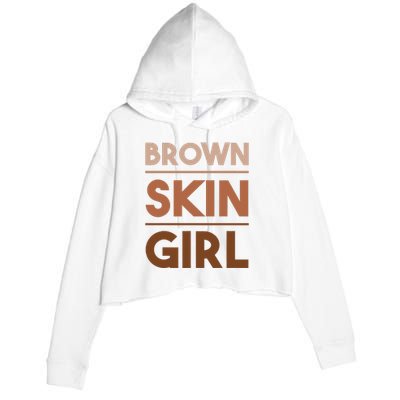 Funny Brown Skin Girl Gift Melanin Queen Juneteenth Crop Fleece Hoodie