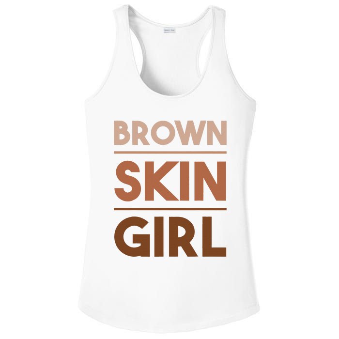 Funny Brown Skin Girl Gift Melanin Queen Juneteenth Ladies PosiCharge Competitor Racerback Tank