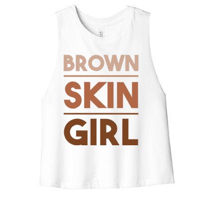 Funny Brown Skin Girl Gift Melanin Queen Juneteenth Women's Racerback Cropped Tank