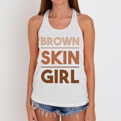 Funny Brown Skin Girl Gift Melanin Queen Juneteenth Women's Knotted Racerback Tank