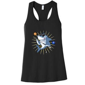 Funny Billiards Shark Billiards Dad Gift For Father’s Day Women's Racerback Tank