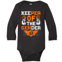 Funny Boo Secret Keeper Of The Gender Reveal Halloween Party Baby Long Sleeve Bodysuit