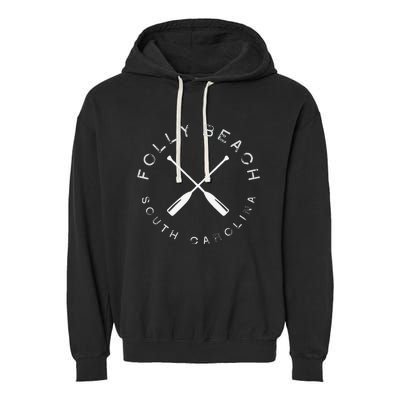 Folly Beach South Carolina Vintage Garment-Dyed Fleece Hoodie