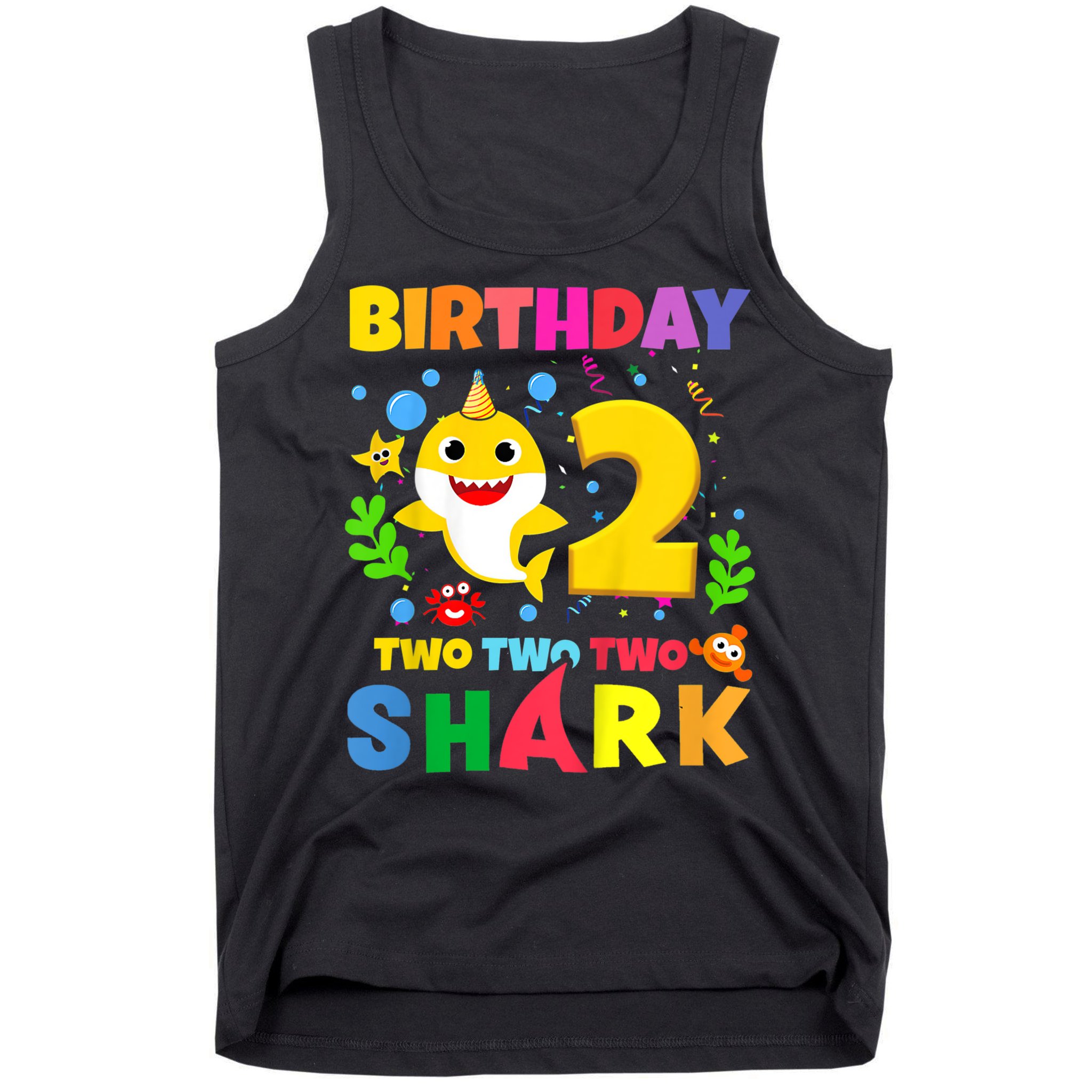 Funny Baby Shark 2nd Birthday Boy Girl Two 2 Year Old Gift 1 Tank Top