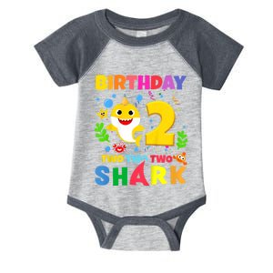 Funny Baby Shark 2nd Birthday Boy Girl Two 2 Year Old Gift 1 Infant Baby Jersey Bodysuit