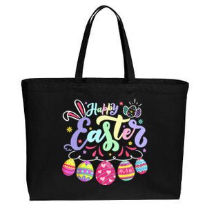 funnt Bunny Spring Easter Egg Hunt Easter Cotton Canvas Jumbo Tote