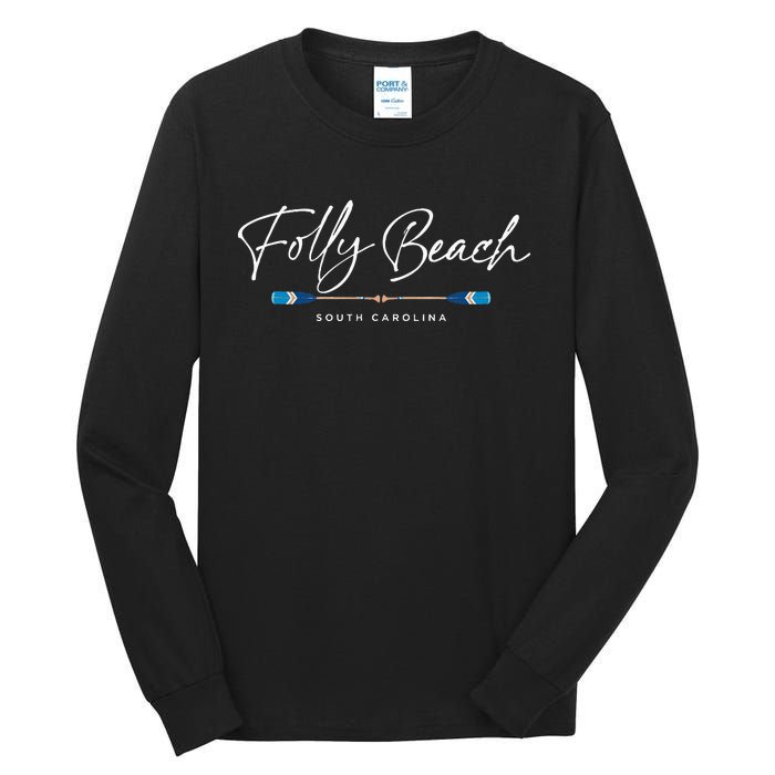 Folly Beach South Carolina Sc Oars Graphic Tall Long Sleeve T-Shirt