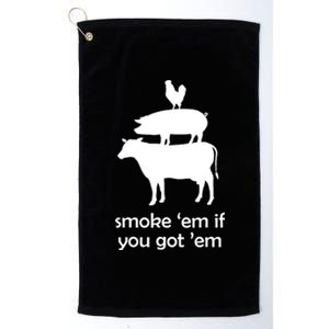 Funny BBQ Smoking Meat Smoker Accessories Grilling Platinum Collection Golf Towel