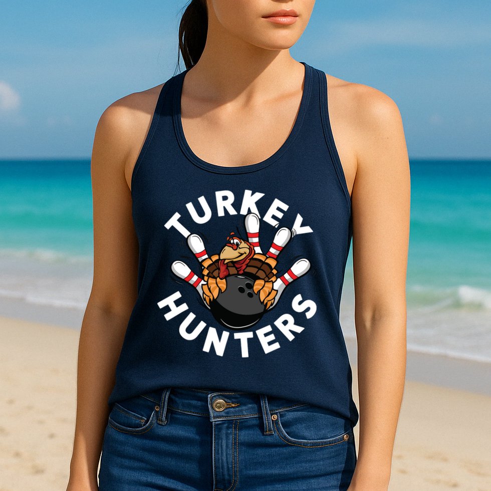 Funny Bowling Shirts For Turkey Hunters Womens Tank Top