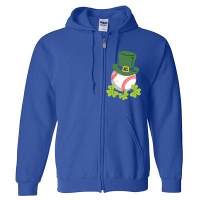 Fun Baseball St Patrick's Design For Paddy's Day Fans Meaningful Gift Full Zip Hoodie