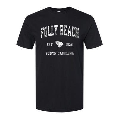 Folly Beach South Carolina Sc Vintage Athletic Sports Design Softstyle CVC T-Shirt