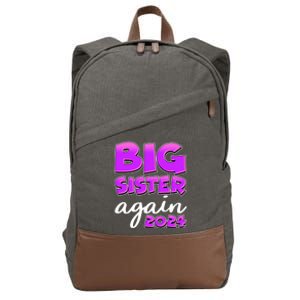 Funny Big Sister Again 2024 New Baby Sibling Cotton Canvas Backpack