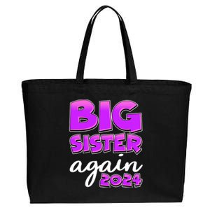 Funny Big Sister Again 2024 New Baby Sibling Cotton Canvas Jumbo Tote