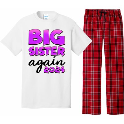 Funny Big Sister Again 2024 New Baby Sibling Pajama Set