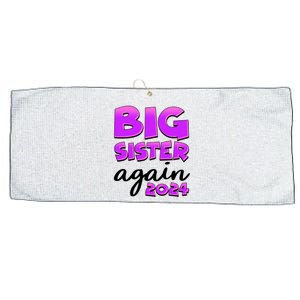 Funny Big Sister Again 2024 New Baby Sibling Large Microfiber Waffle Golf Towel