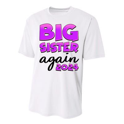 Funny Big Sister Again 2024 New Baby Sibling Performance Sprint T-Shirt