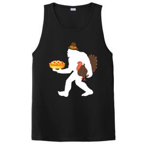 funny bigfoot sasquatch pilgrim pie turkey Thanksgiving PosiCharge Competitor Tank