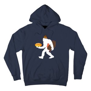 funny bigfoot sasquatch pilgrim pie turkey Thanksgiving Hoodie