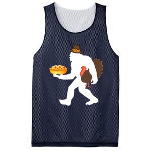 funny bigfoot sasquatch pilgrim pie turkey Thanksgiving Mesh Reversible Basketball Jersey Tank