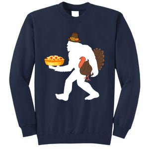 funny bigfoot sasquatch pilgrim pie turkey Thanksgiving Tall Sweatshirt