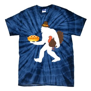 funny bigfoot sasquatch pilgrim pie turkey Thanksgiving Tie-Dye T-Shirt