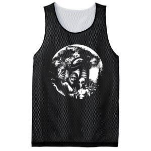 Funny Bigfoot Sasquatch Alien Loch Ness Full Moon Selfie Mesh Reversible Basketball Jersey Tank