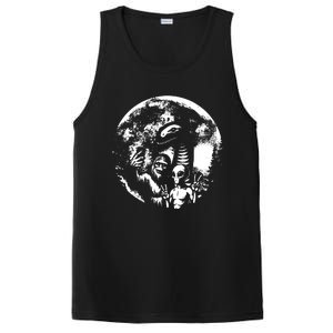 Funny Bigfoot Sasquatch Alien Loch Ness Full Moon Selfie PosiCharge Competitor Tank