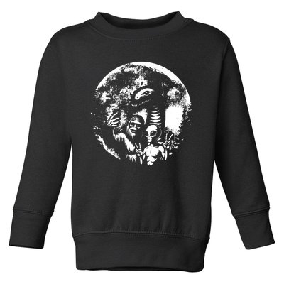 Funny Bigfoot Sasquatch Alien Loch Ness Full Moon Selfie Toddler Sweatshirt