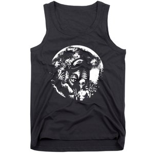 Funny Bigfoot Sasquatch Alien Loch Ness Full Moon Selfie Tank Top