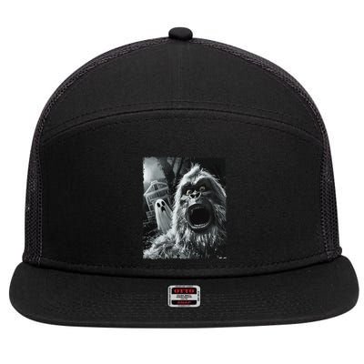 Funny Bigfoot Sasquatch Halloween Gift 7 Panel Mesh Trucker Snapback Hat