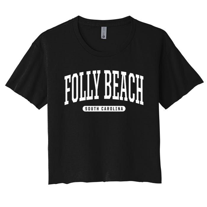 Folly Beach South Carolina Folly Beach Women's Crop Top Tee