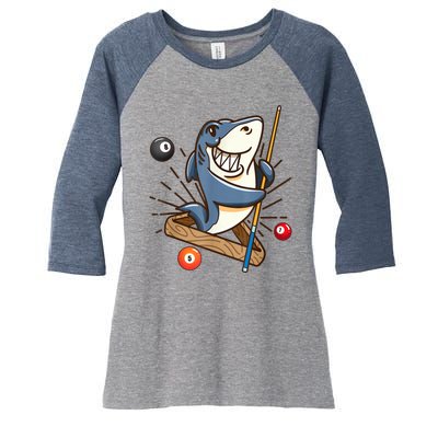 Funny Billiards Shark Hustler Pool Girl Snooker Gifts Women's Tri-Blend 3/4-Sleeve Raglan Shirt