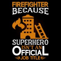 Firefighter Because Superhero Cooling Performance Long Sleeve Crew