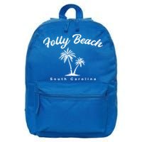 Folly Beach South Carolina Summer Sc Tropical Charleston Gift 16 in Basic Backpack