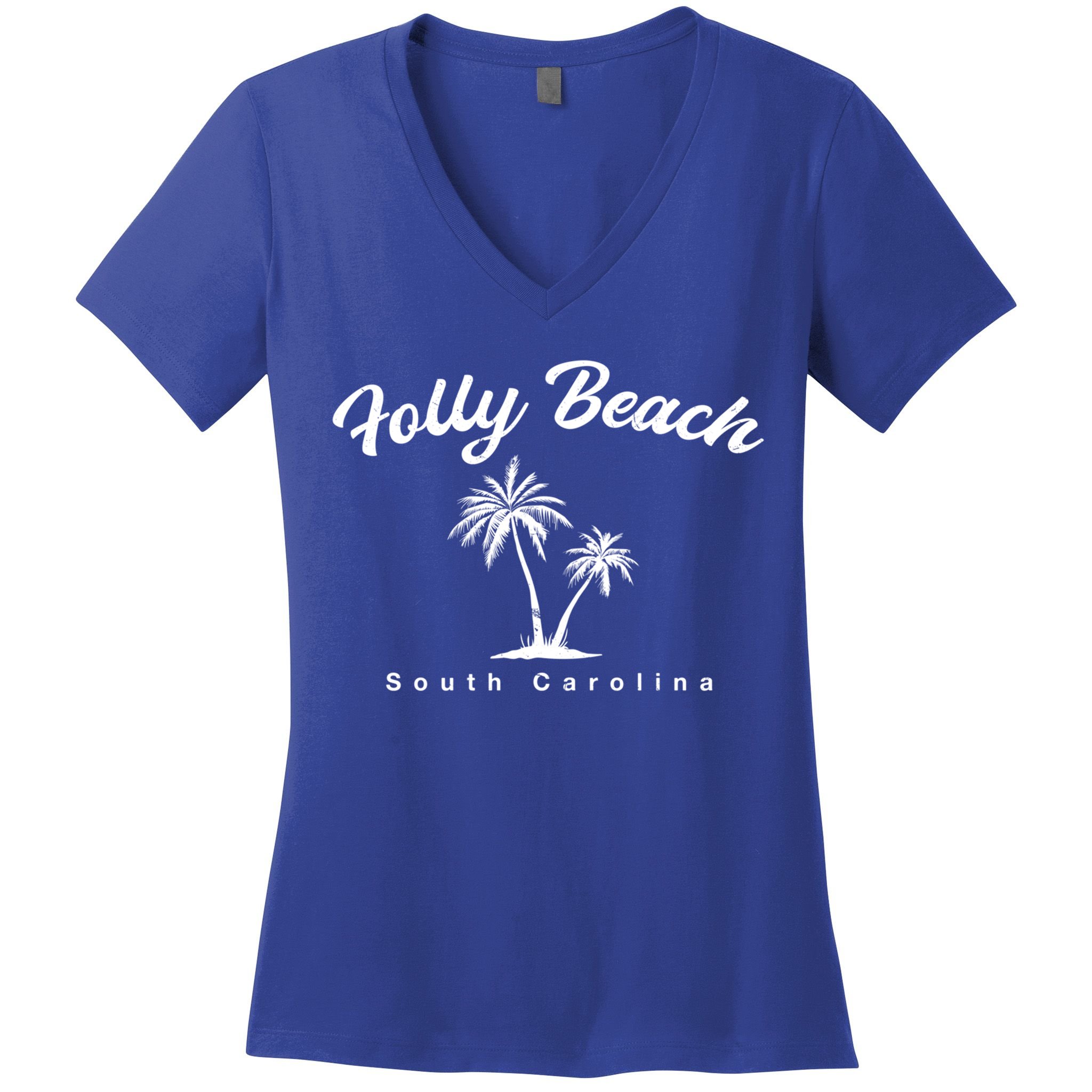 Folly Beach South Carolina Summer Sc Tropical Charleston Gift Women's V-Neck T-Shirt