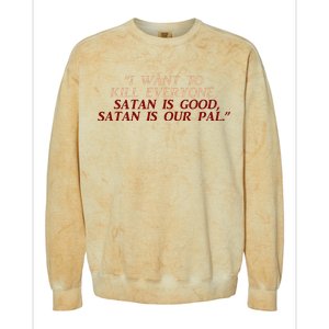 Funny Burbs Satan Chant By The Klopek Colorblast Crewneck Sweatshirt