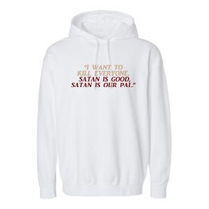 Funny Burbs Satan Chant By The Klopek Garment-Dyed Fleece Hoodie