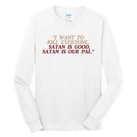 Funny Burbs Satan Chant By The Klopek Tall Long Sleeve T-Shirt