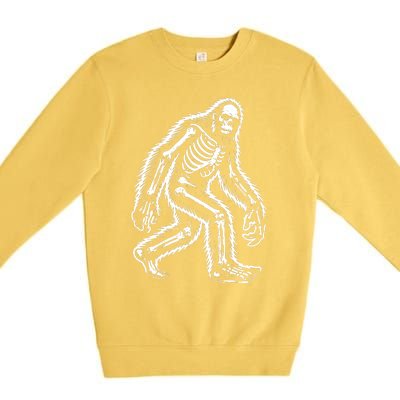 Funny Bigfoot Sasquatch Halloween Skeleton Premium Crewneck Sweatshirt