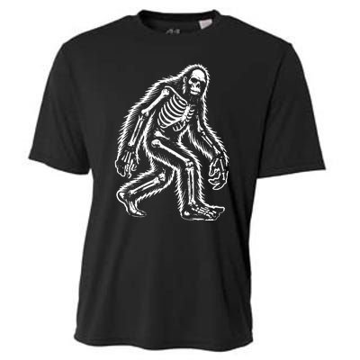 Funny Bigfoot Sasquatch Halloween Skeleton Cooling Performance Crew T-Shirt