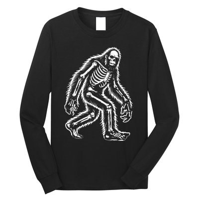 Funny Bigfoot Sasquatch Halloween Skeleton Long Sleeve Shirt