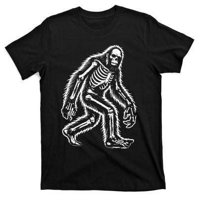 Funny Bigfoot Sasquatch Halloween Skeleton T-Shirt