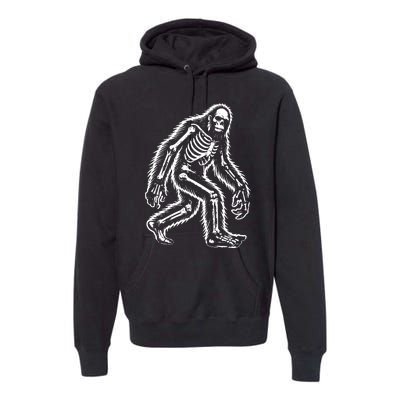 Funny Bigfoot Sasquatch Halloween Skeleton Premium Hoodie