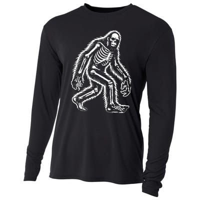 Funny Bigfoot Sasquatch Halloween Skeleton Cooling Performance Long Sleeve Crew