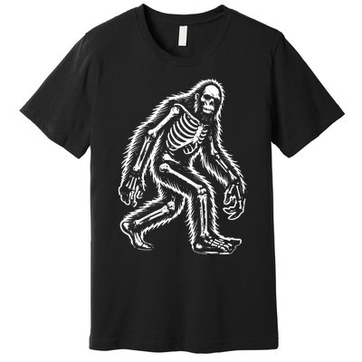 Funny Bigfoot Sasquatch Halloween Skeleton Premium T-Shirt