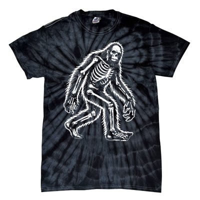 Funny Bigfoot Sasquatch Halloween Skeleton Tie-Dye T-Shirt