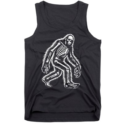 Funny Bigfoot Sasquatch Halloween Skeleton Tank Top